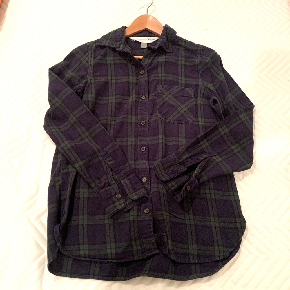 Old Navy plaid flannel button up